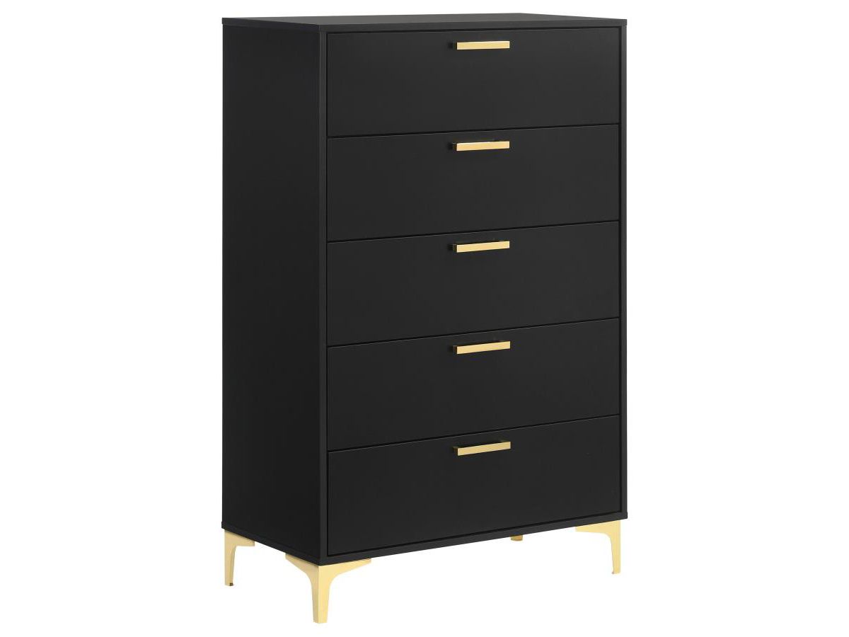 Raina Black Chest With Gold Accents