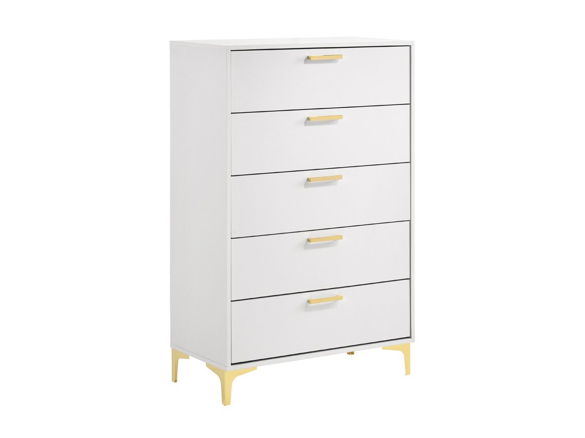 Raina White Chest With Gold Accents