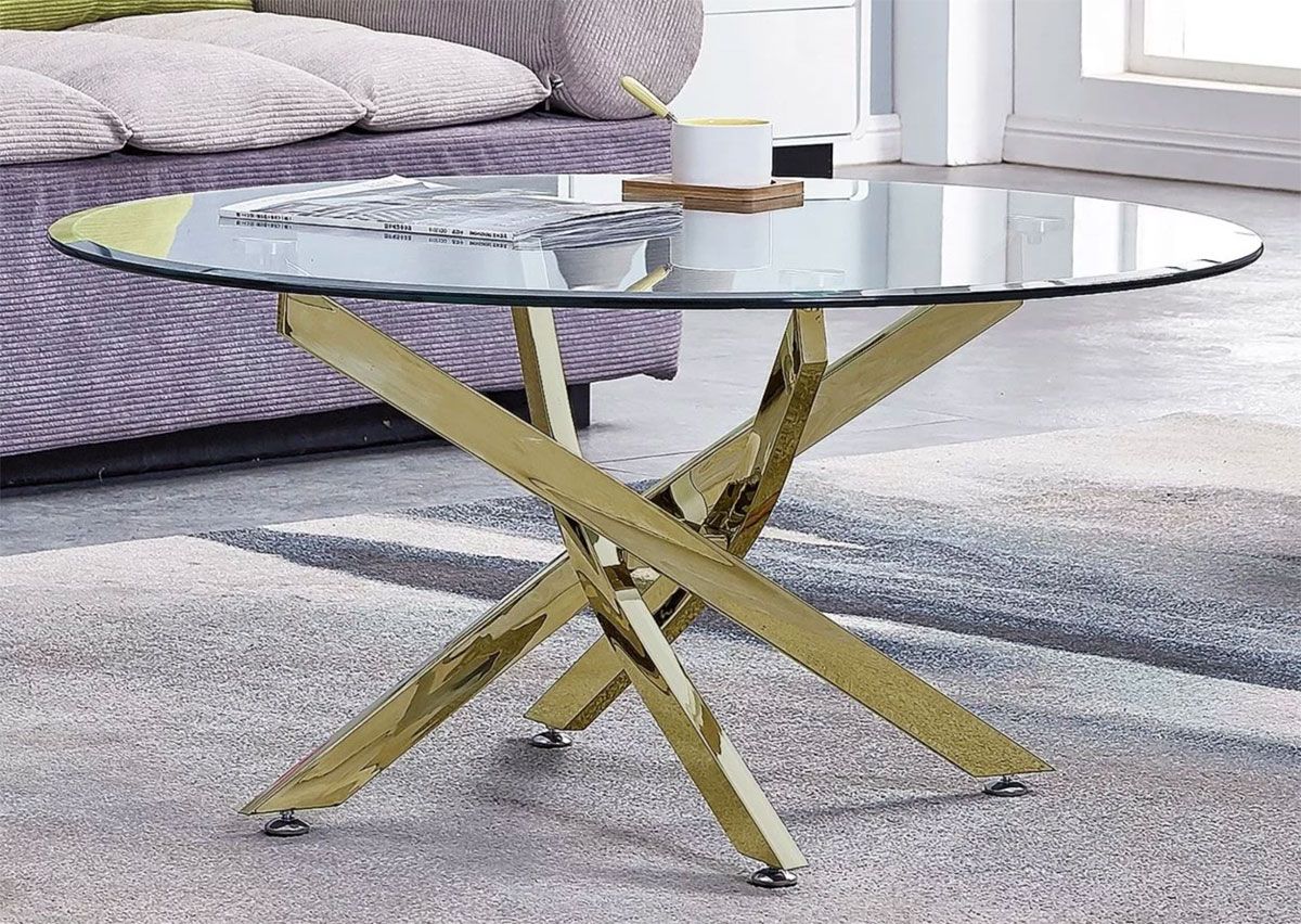 Ramsdell Coffee Table With Gold Legs