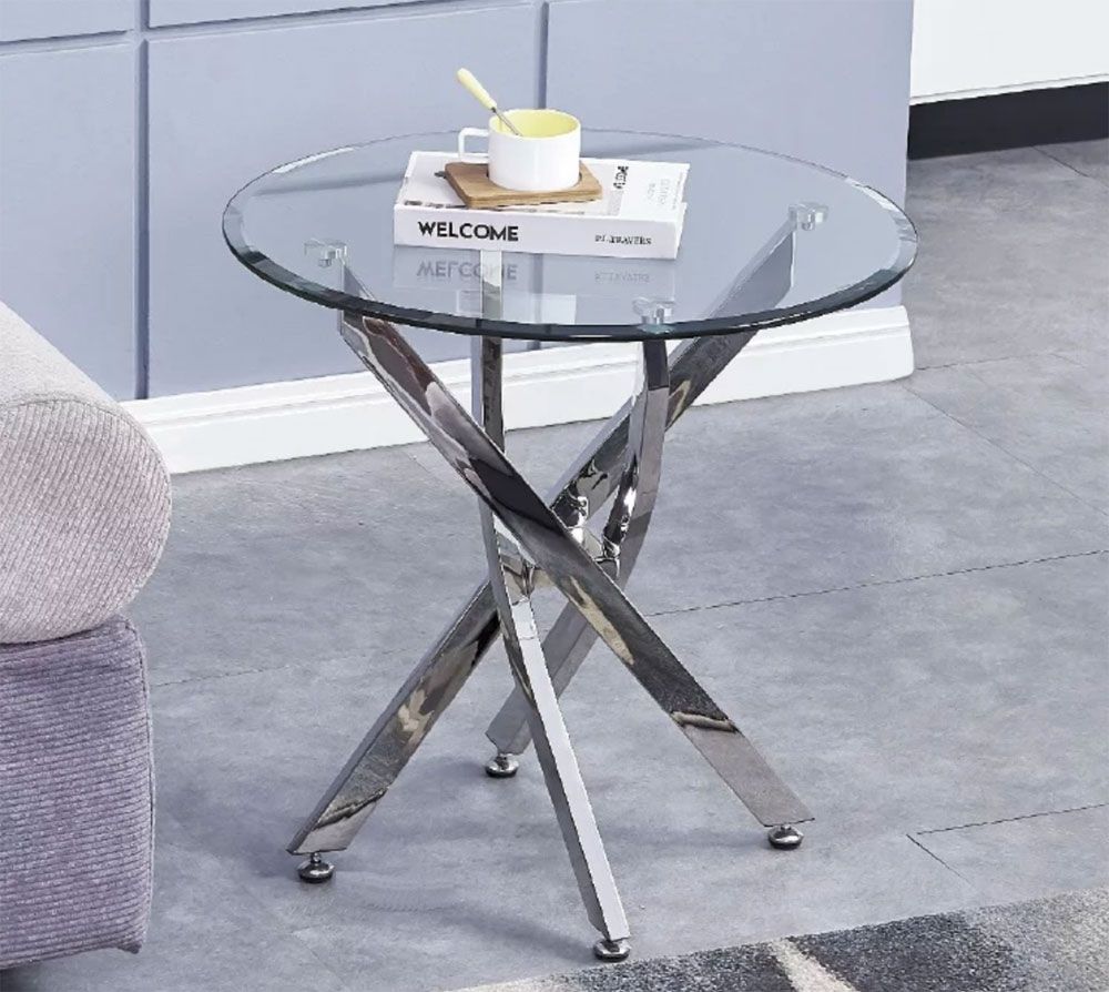Ramsdell Modern Glass Top End Table