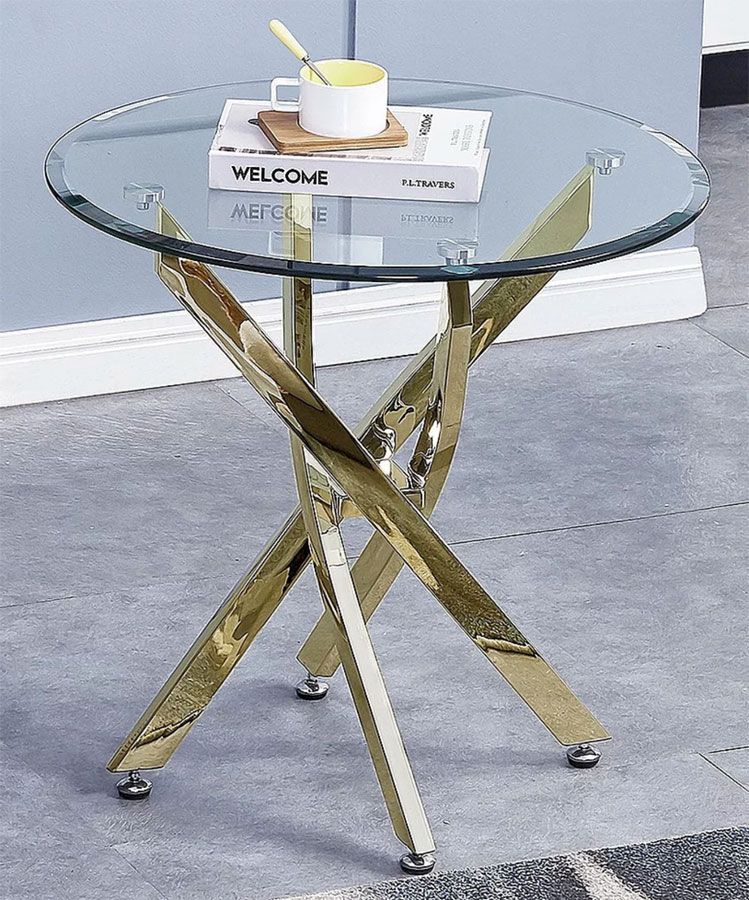 Ramsdell End Table With Gold Legs