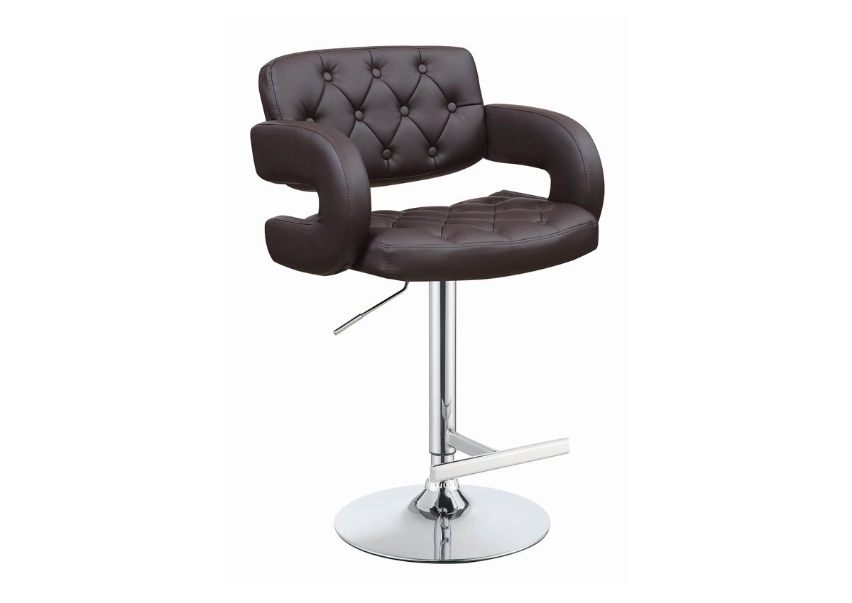 Reagan Brown Tufted Leather Barstool