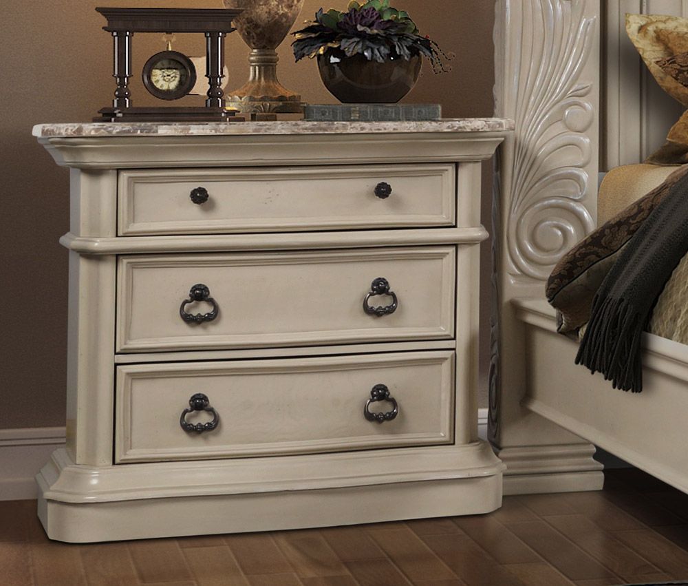 Remo Antique White Finish Night Stand