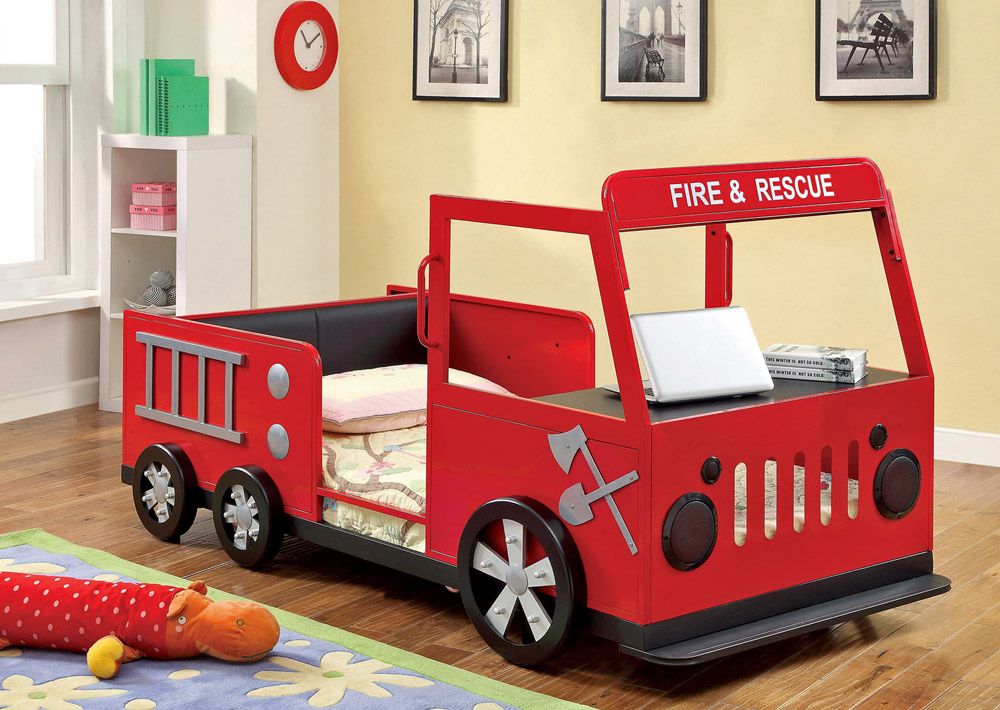 Rescuer Fire Truck Twin Size Bed