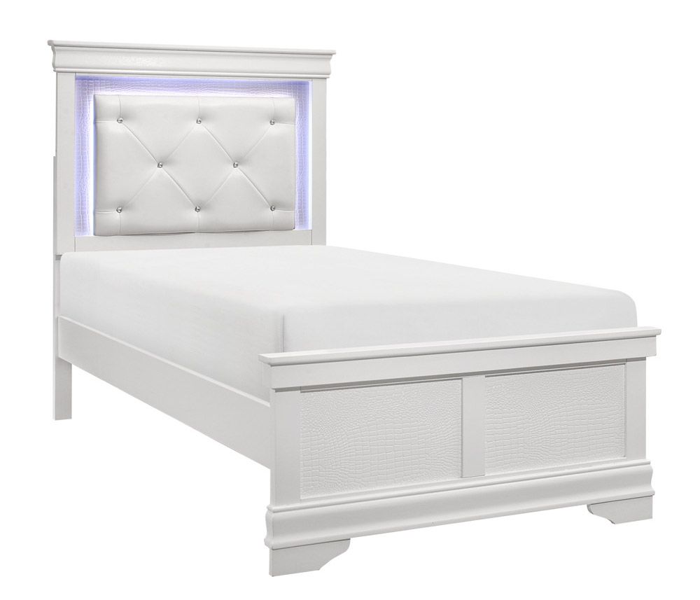 Rhonda White Finish Youth Bed With Light