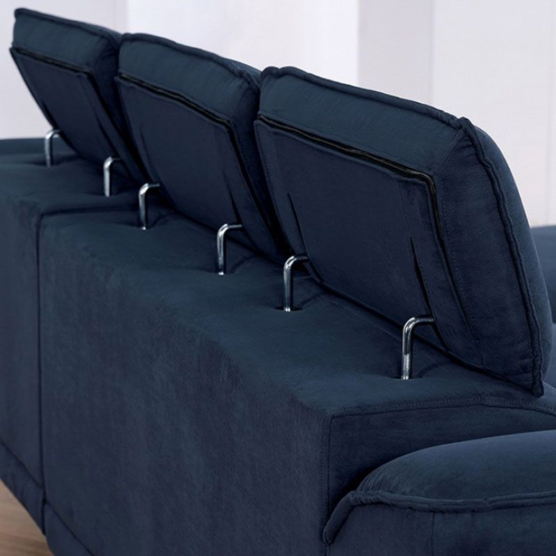 Rhys Navy Blue Sectional Headrests