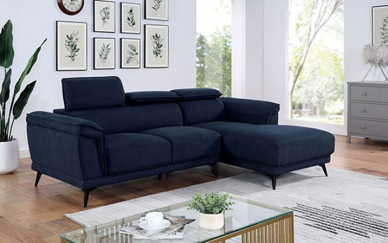 Rhys Navy Blue Sectional Sofa