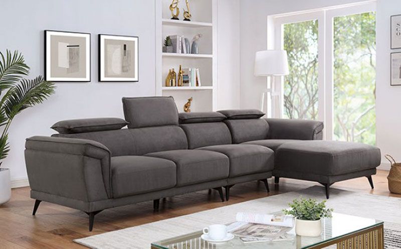 Rhys Grey Sectional With Armless Chair