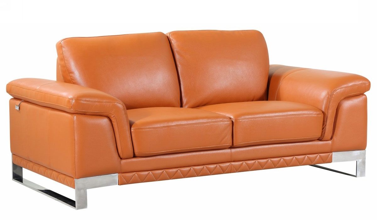 Richard Italian Leather Love Seat