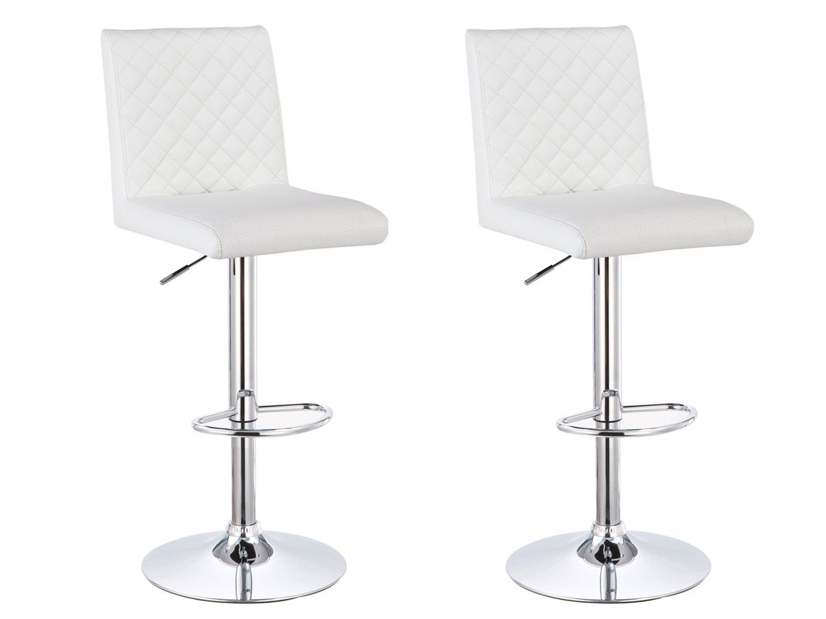 Riga White Leather Barstools