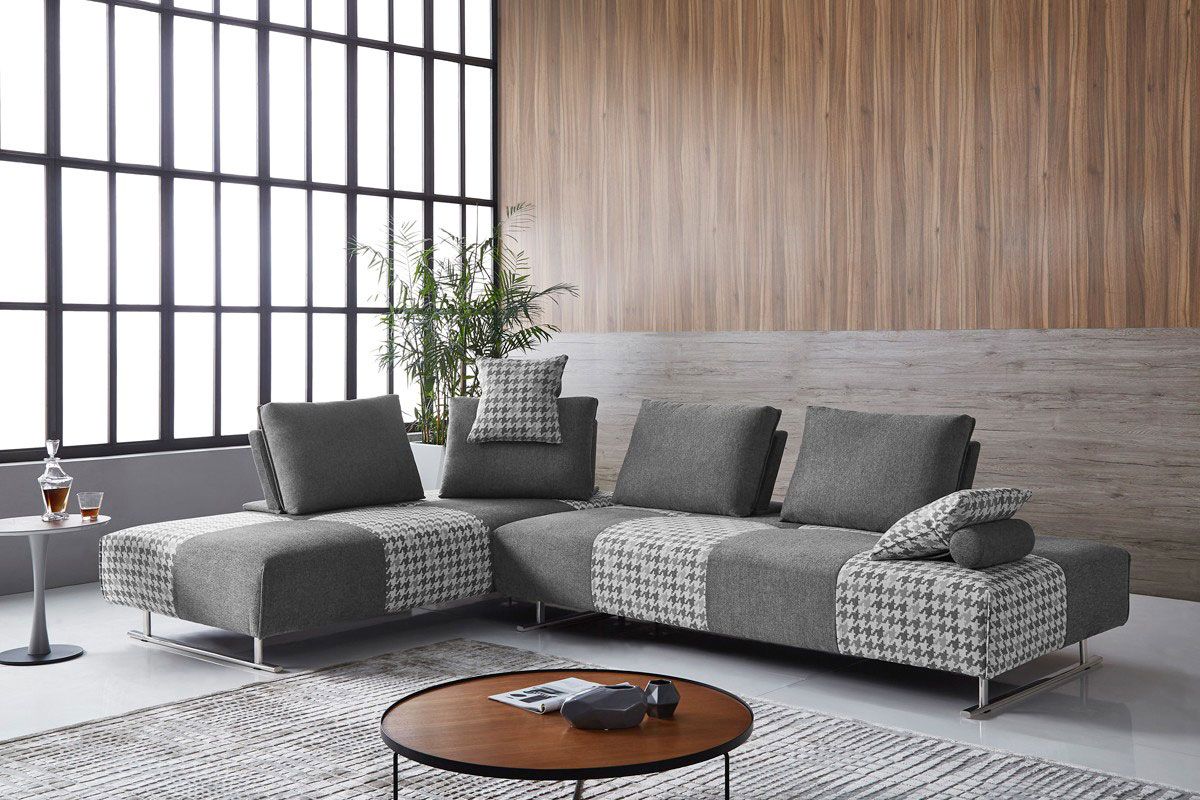 Riva Grey Fabric Modular Sectional Set