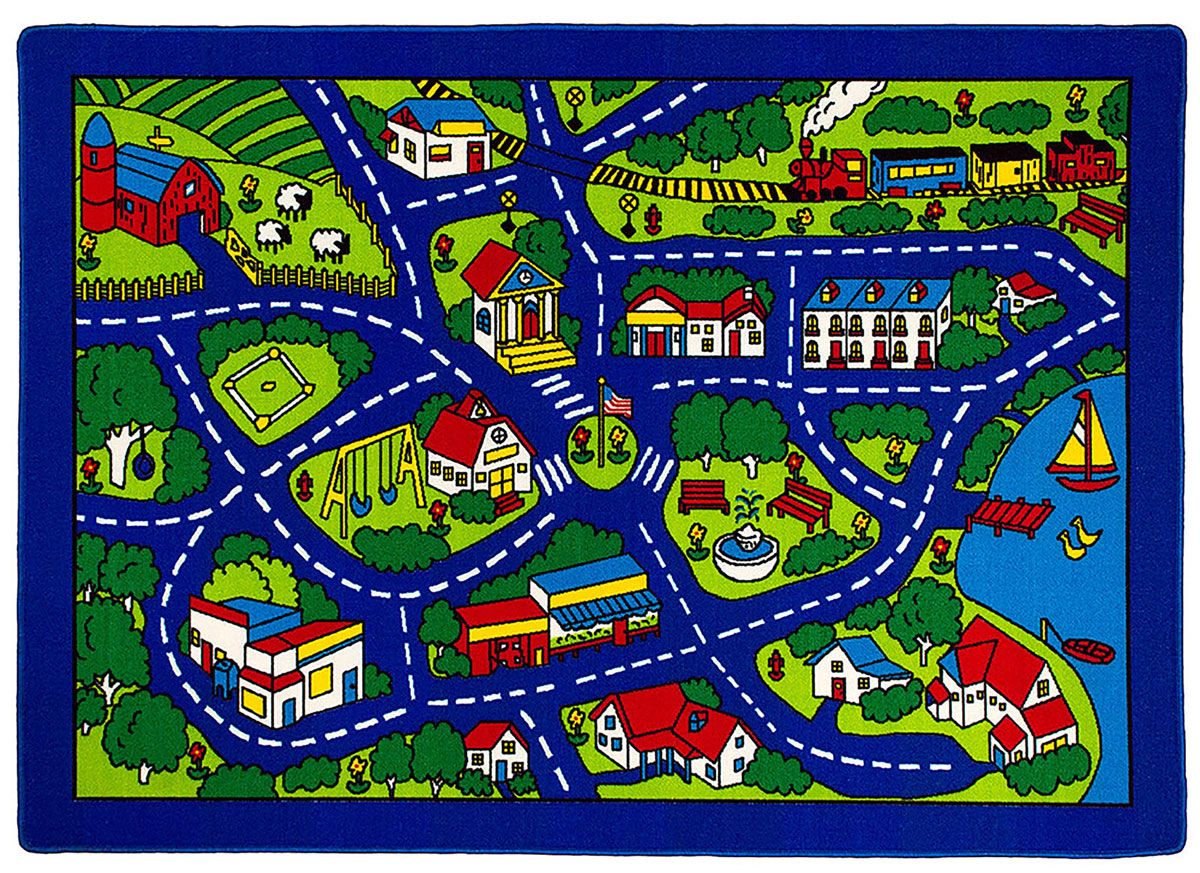 Road Map Kids Room Rug