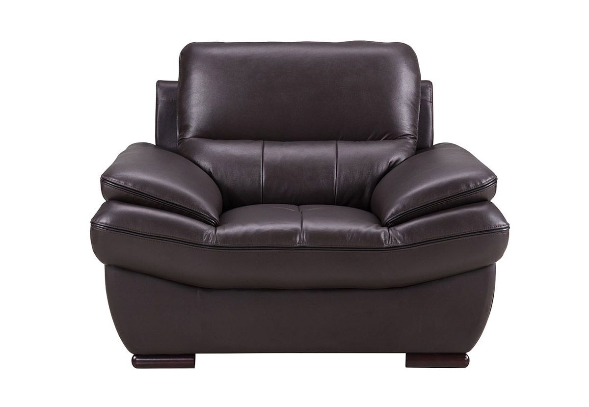 Rogelio Chocolate Leather Chair
