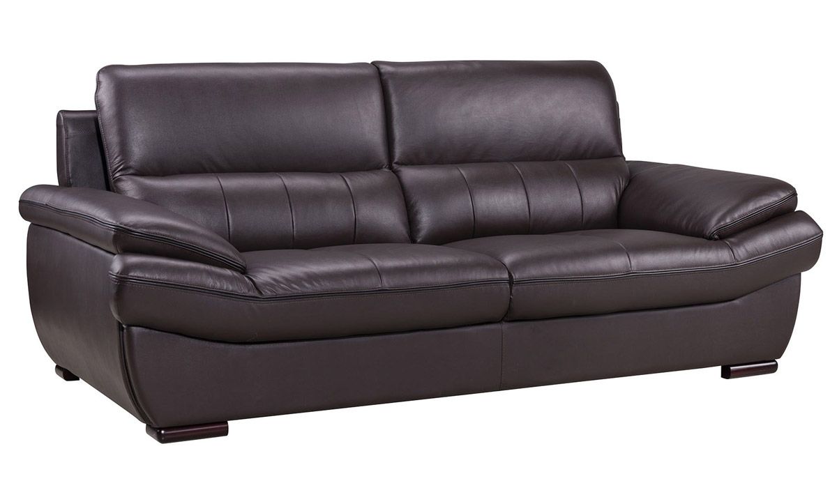 Rogelio Chocolate Leather Sofa