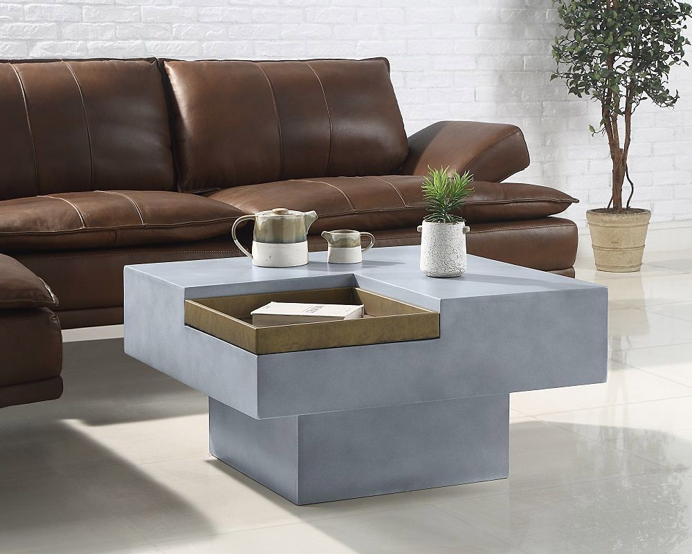 Rogyne Square Coffee Table With Tray