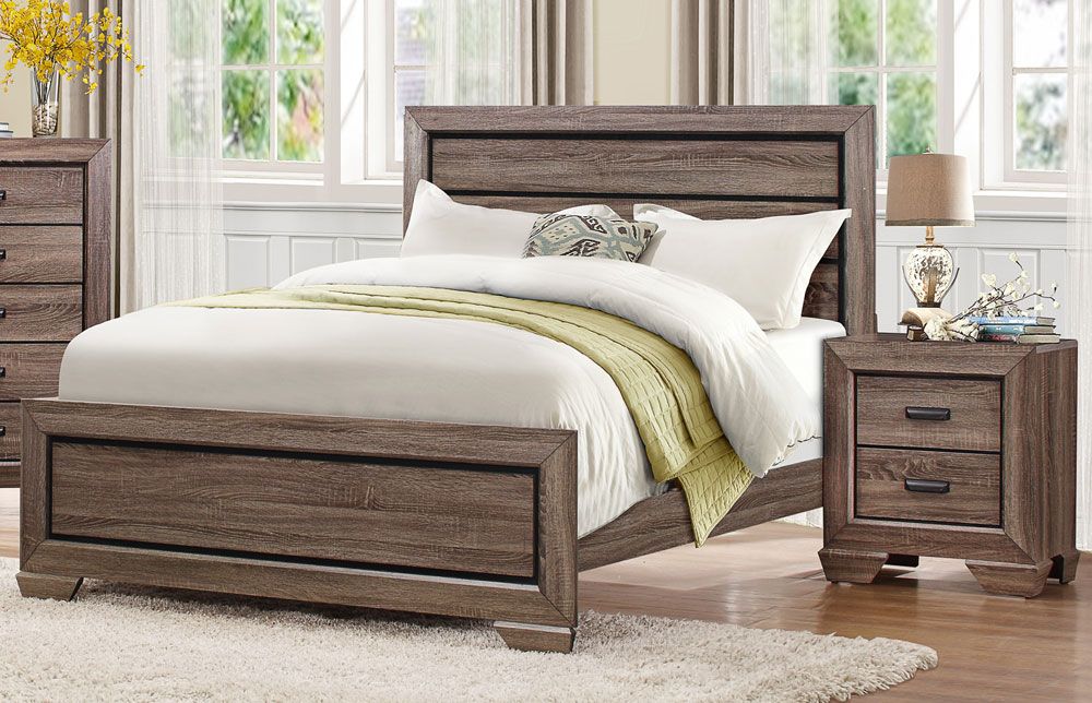 Rollan Rustic Elm Finish Bed