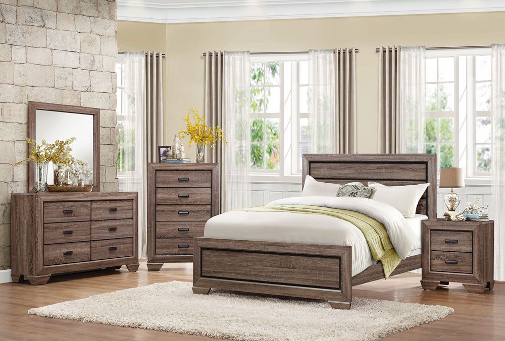 Rollan Rustic Finish Bedroom Furniture