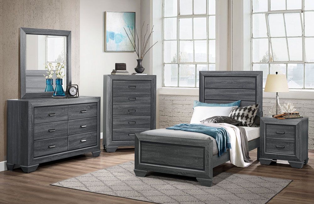Rollan Youth Bed Rustic Gray Finish