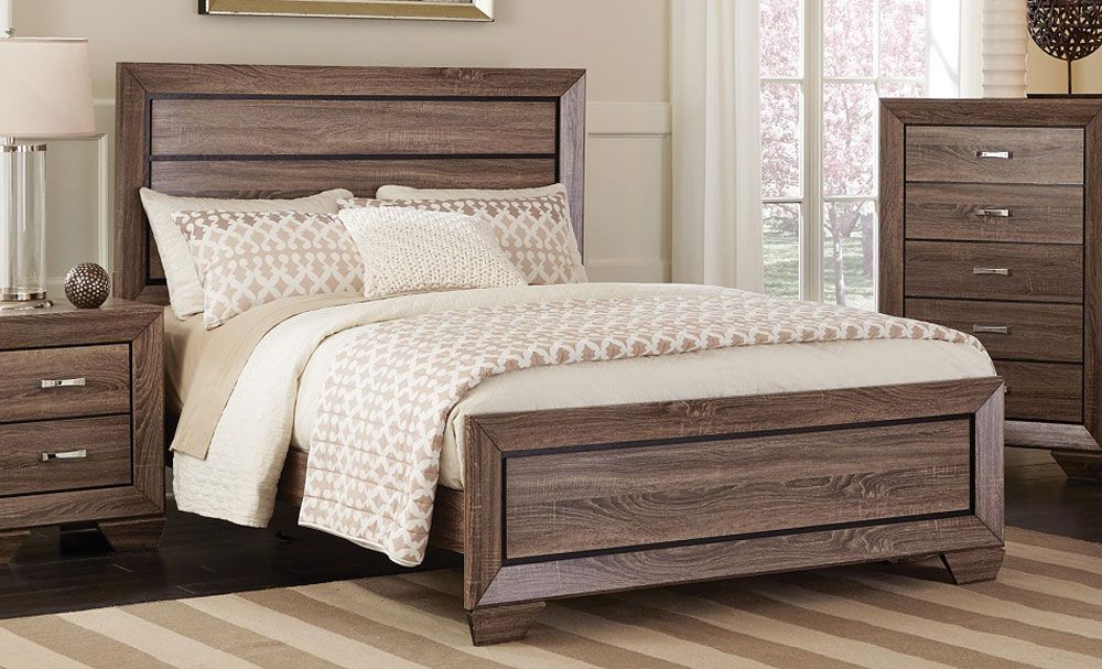 Rolwing Rustic Taupe Finish Bed