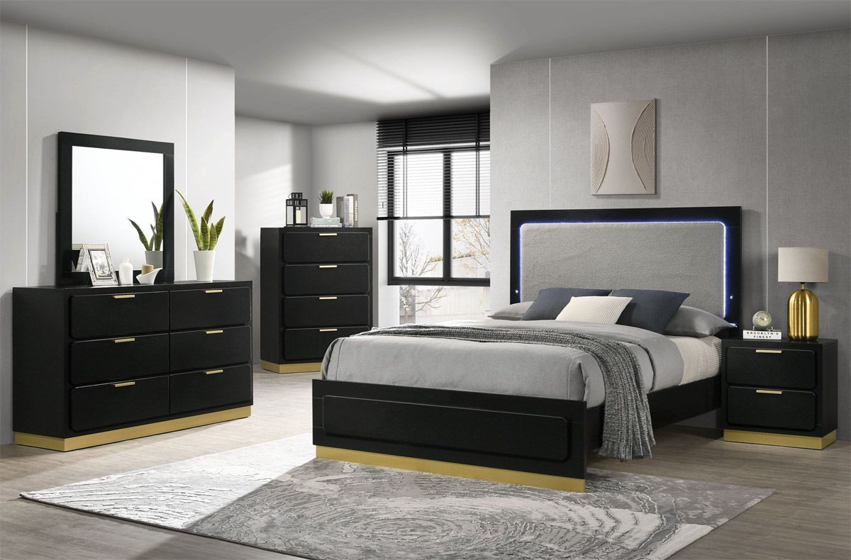 Romana Black Modern Bedroom Set