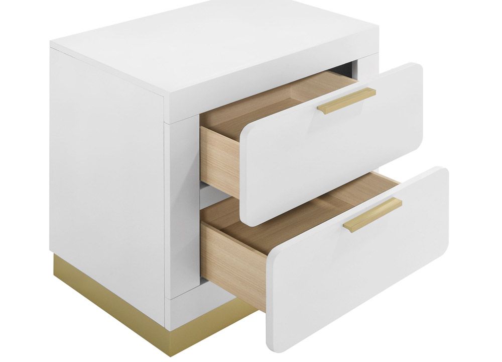 Romana White Finish Night Stand