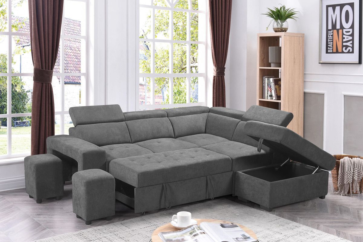 Ronaldo Sectional Sleeper With Stools