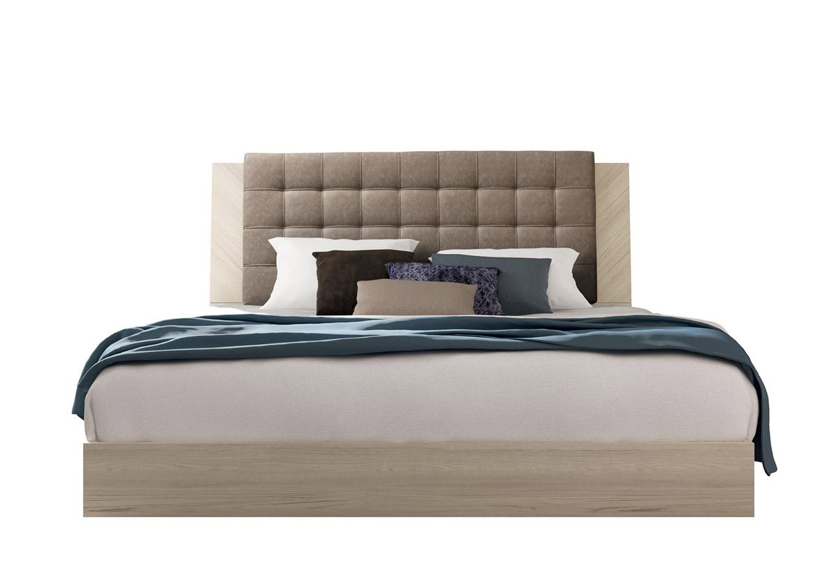 Ronda Beige Lacquer Finish Platform Bed