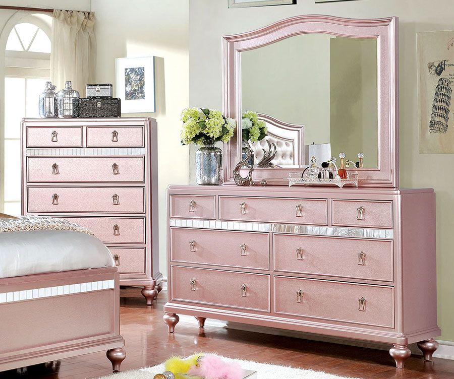 Roselie Rose Gold Youth Dresser