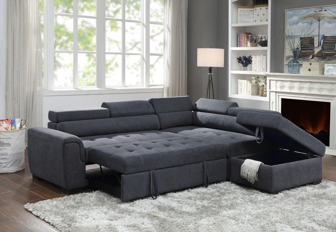 Ruben Dark Grey Sectional Sleeper