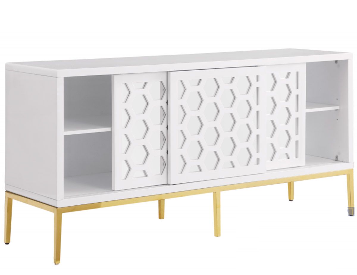 Russo White Sideboard With Sliding Doors