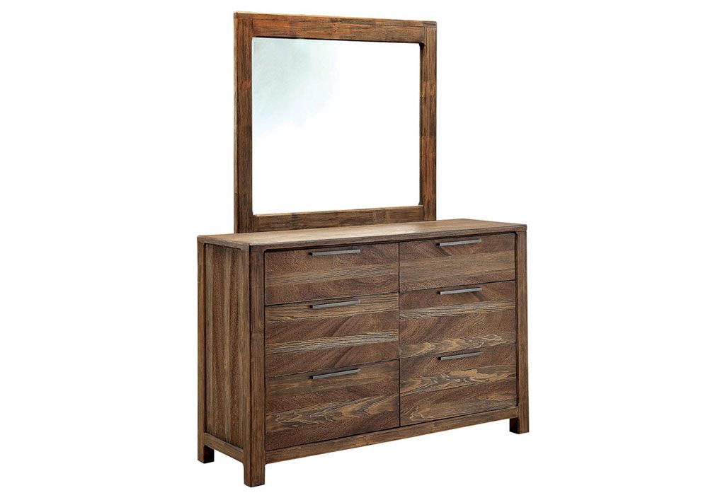 Preston Natural Rustic Finish Dresser Mirror