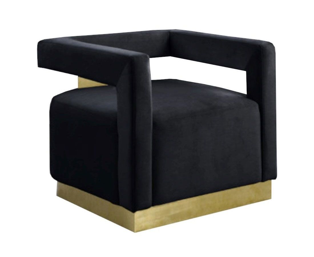 Saba Black Velvet Modern Accent Chair