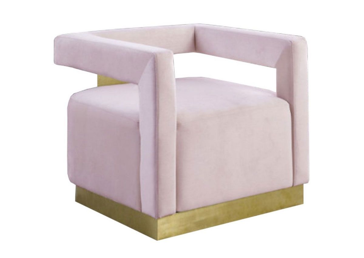 Saba Pink Velvet Modern Accent Chair