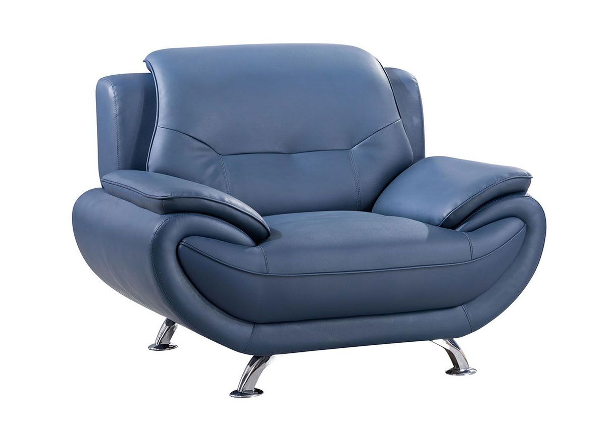 Sabina Blue Leather Chair