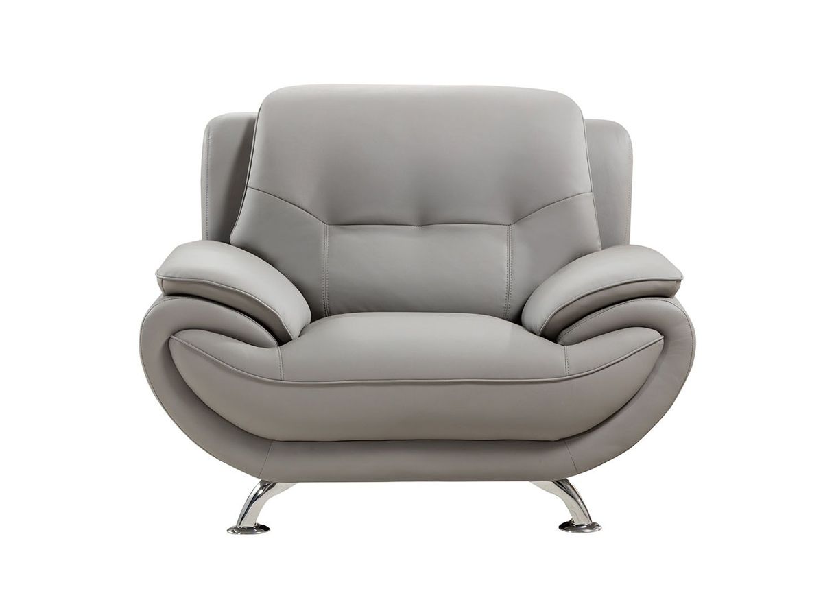 Sabina Modern Grey Leather Chair