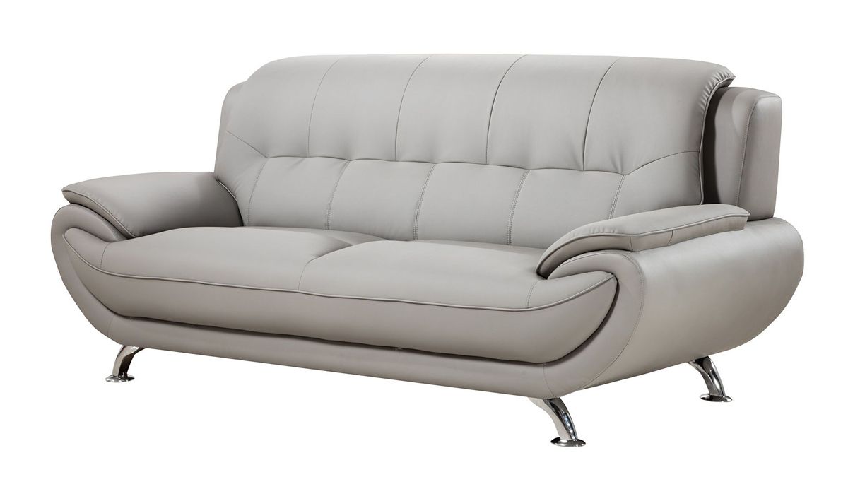 Sabina Modern Grey Leather Sofa