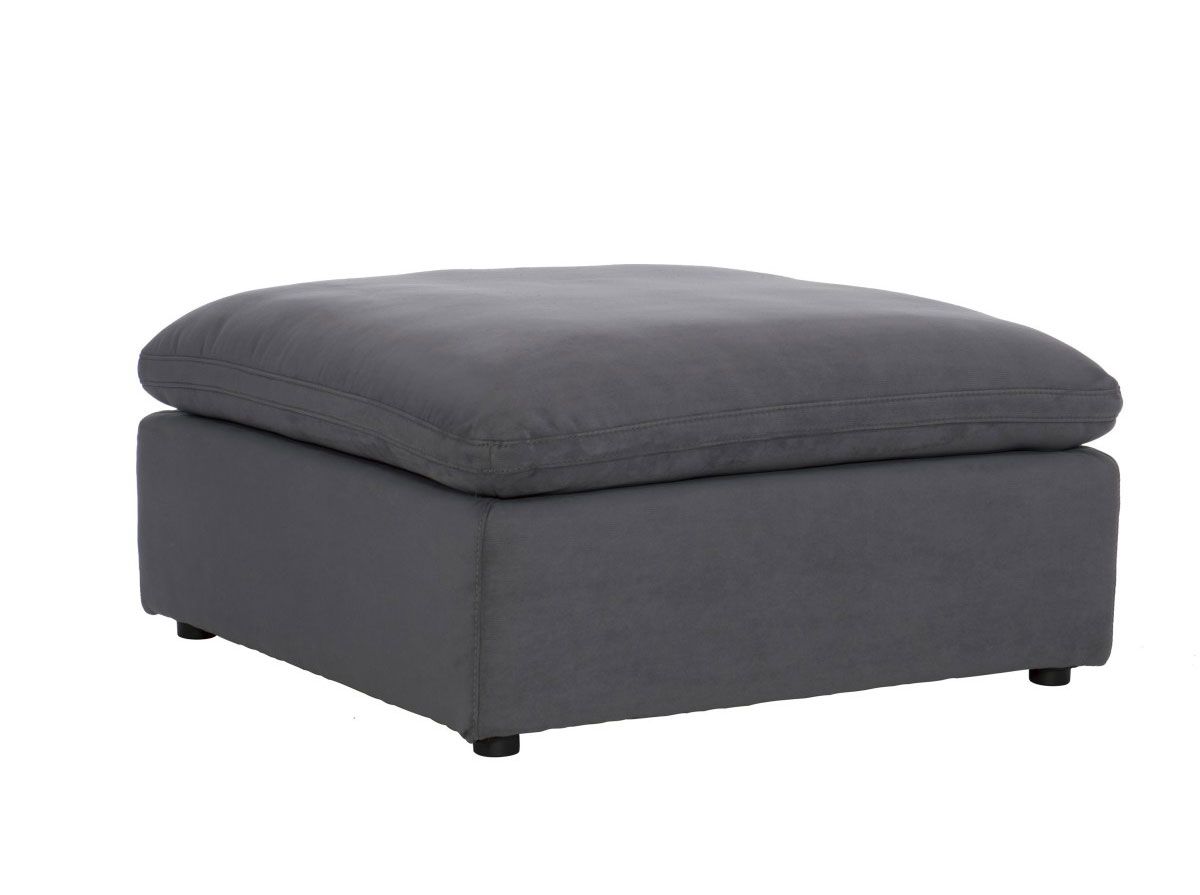 Scott Grey Microfiber Ottoman