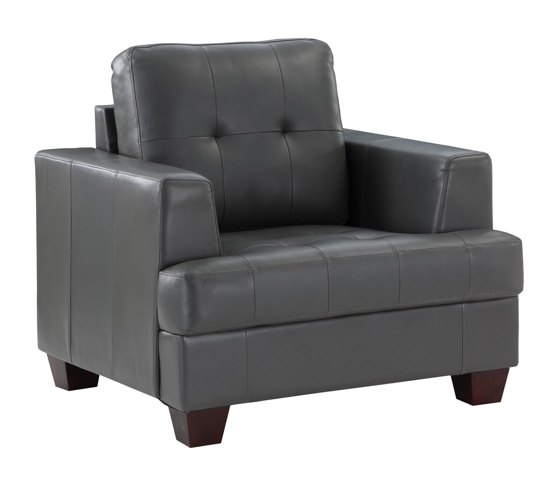 Samuel Grey Leather Casual Chair