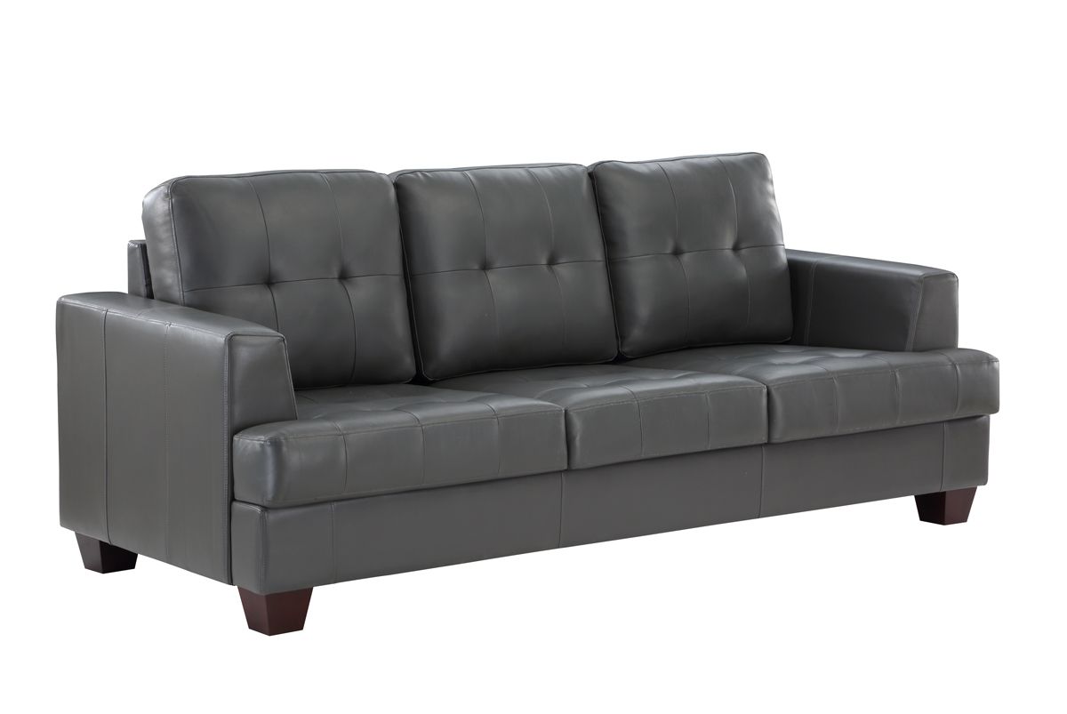 Samuel Grey Leather Casual Sofa
