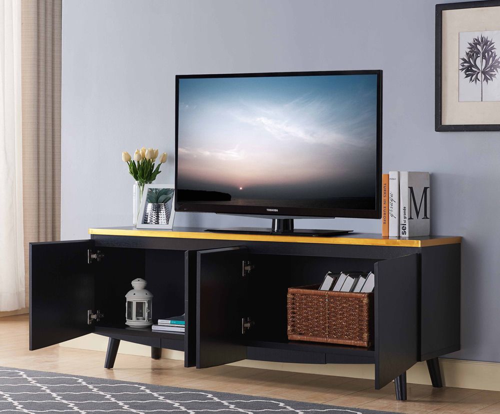 Sande Black Finish TV Stand