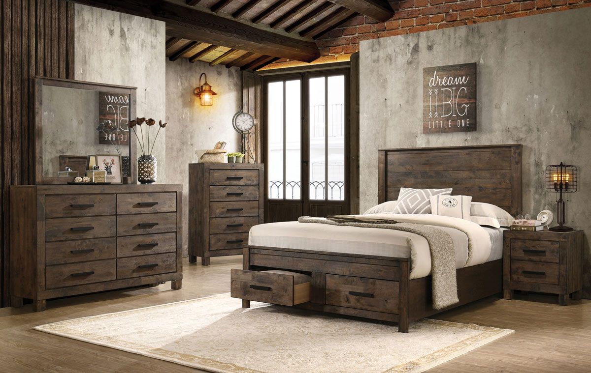 Sandra Rustic Brown Storage Bed