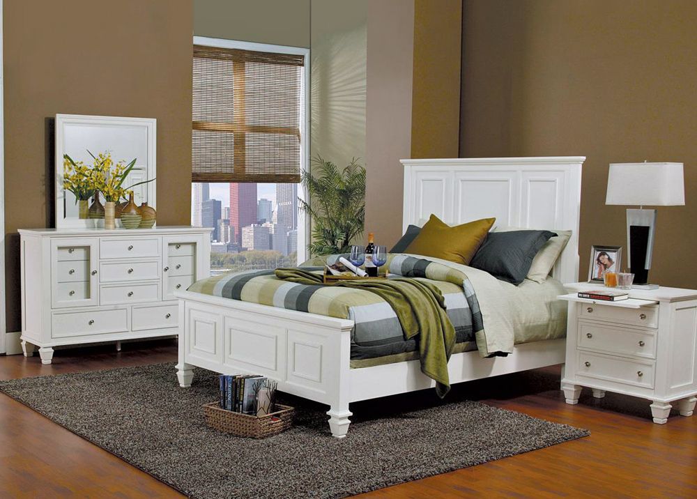 Sandy Beach White Finish Bedroom Set