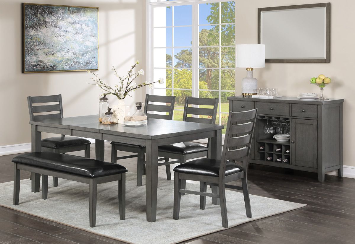 Sariah Grey Finish Dining Table Set