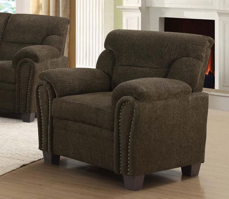 Sarum Brown Chenille Fabric Chair