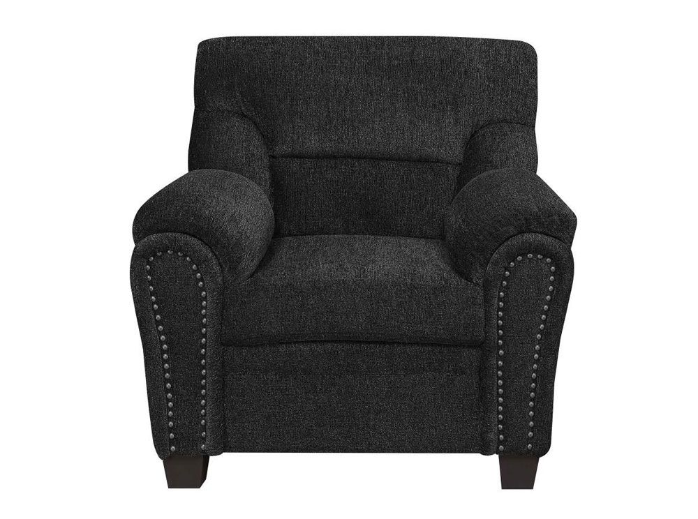 Sarum Dark Grey Chenille Fabric Chair