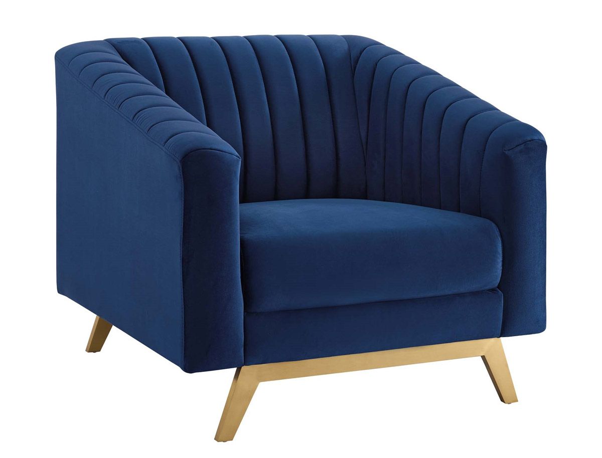 Saskia Navy Blue Velvet Chair