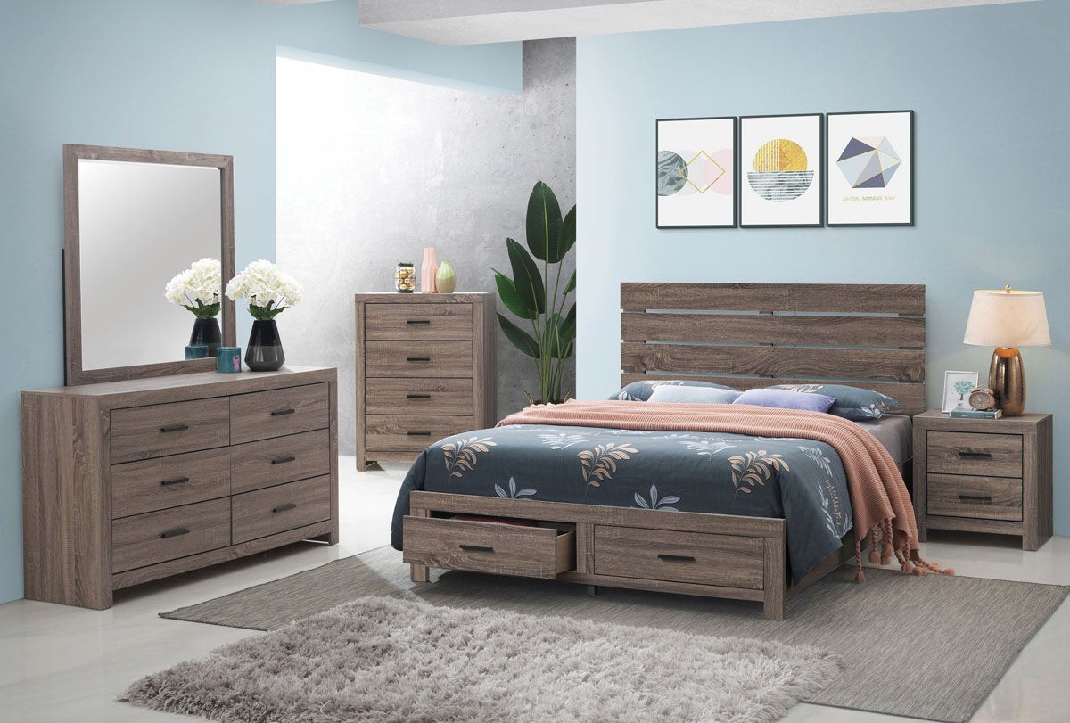 Scarlett Rustic Finish Storage Bed