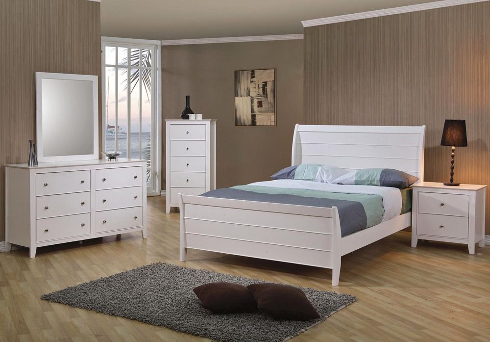 Serena White Finish Bed Collection