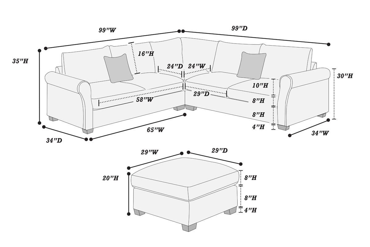 Serenity Sectional Dimensions