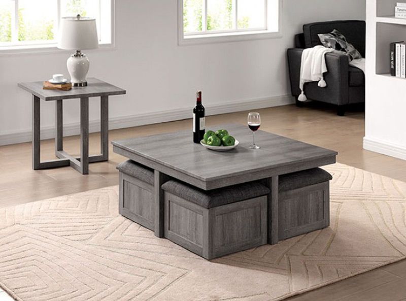 Seto Square Coffee Table With Stools